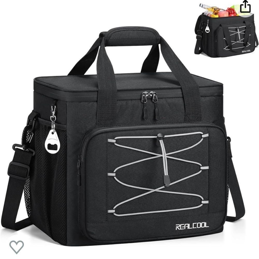 Real oil Soft Cooler bag holds 35+ cans.  Great for beach, hunting or lake day